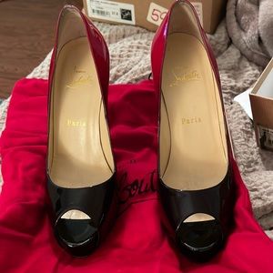 Christian Louboutin  red and black ombré heels